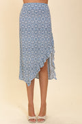 Jace Boho Midi Skirt in Blue