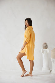 Millie Shirt Dress in Tangerine