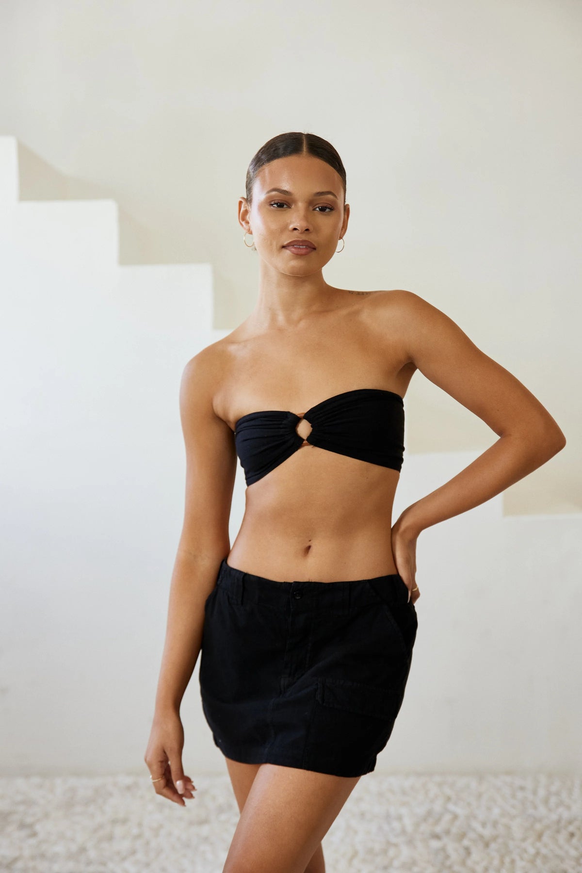 Piper Cargo Skirt in Black
