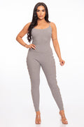 Snap Sweater Jumpsuit in Grey