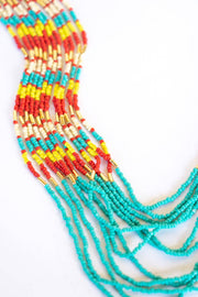 Sunstone Mosaic Beaded Necklace