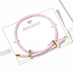 Faux Leather Braided Gold Dipped Tip Adjustable Bracelet
