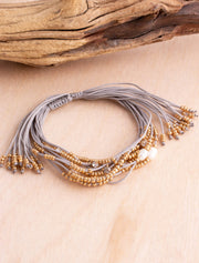Glitz and Pearl Pull Bracelet in Blush