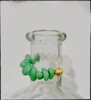 Recycled Canoe Glass Bead  Bracelet - Green