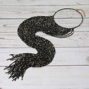 Oversized Seed Beaded Fringe Choker Necklace