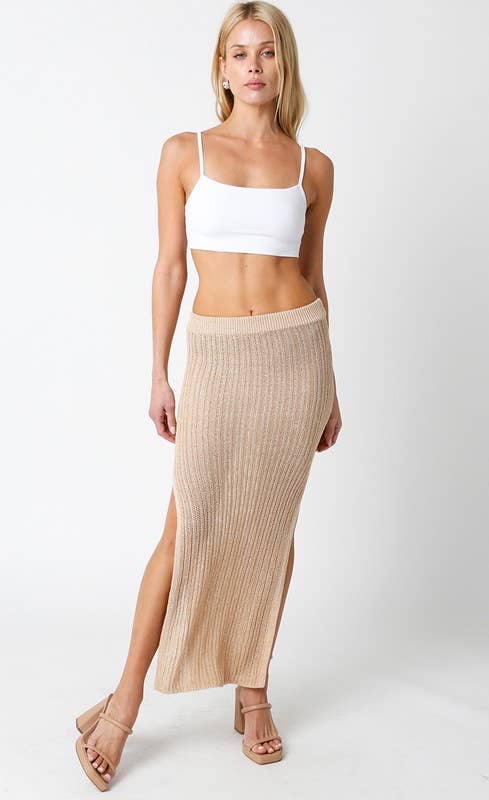 Chelsea Midi Skirt-White