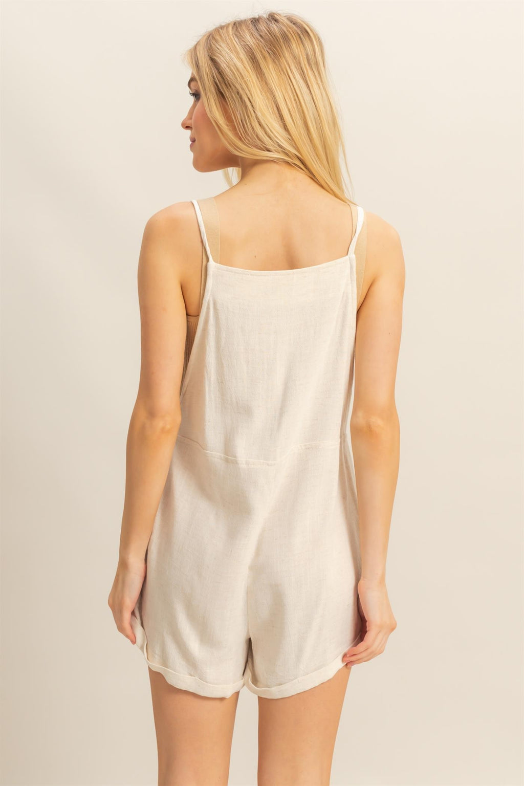Allie Romper Overall in Oatmeal