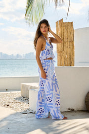 Olivia Top in Tropical Print