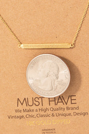 Thin Bar Pendant Necklace in Gold