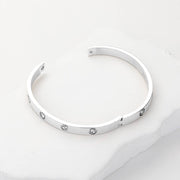 Stainless Steel Crystal Embellished Bangle Bracelet
