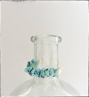 Recycled Canoe Glass Bead Stretch Stacking Bracelet - Blue