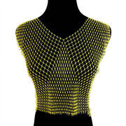 Rhinestone Bling Mesh Sleeveless Top