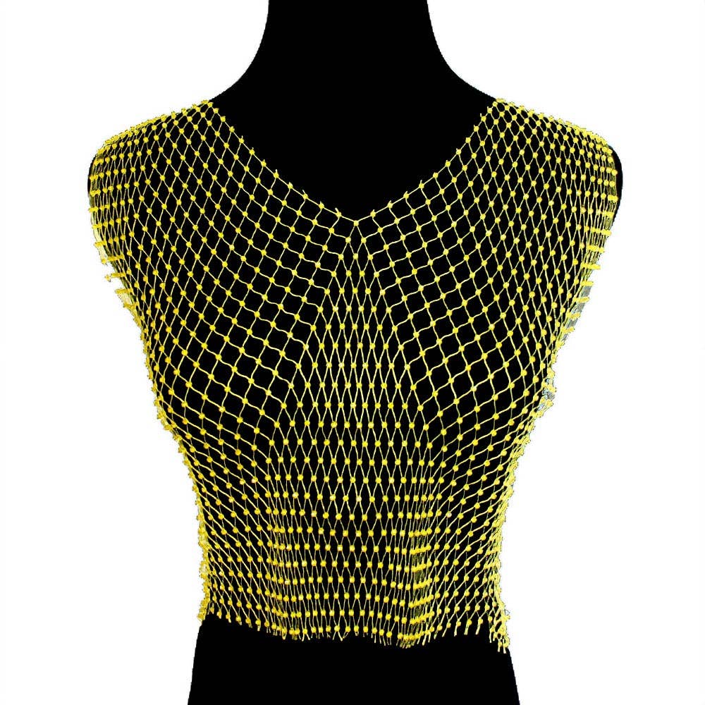 Rhinestone Bling Mesh Sleeveless Top