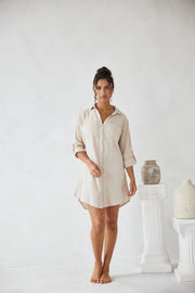 Millie Shirt Dress in Beige 49052