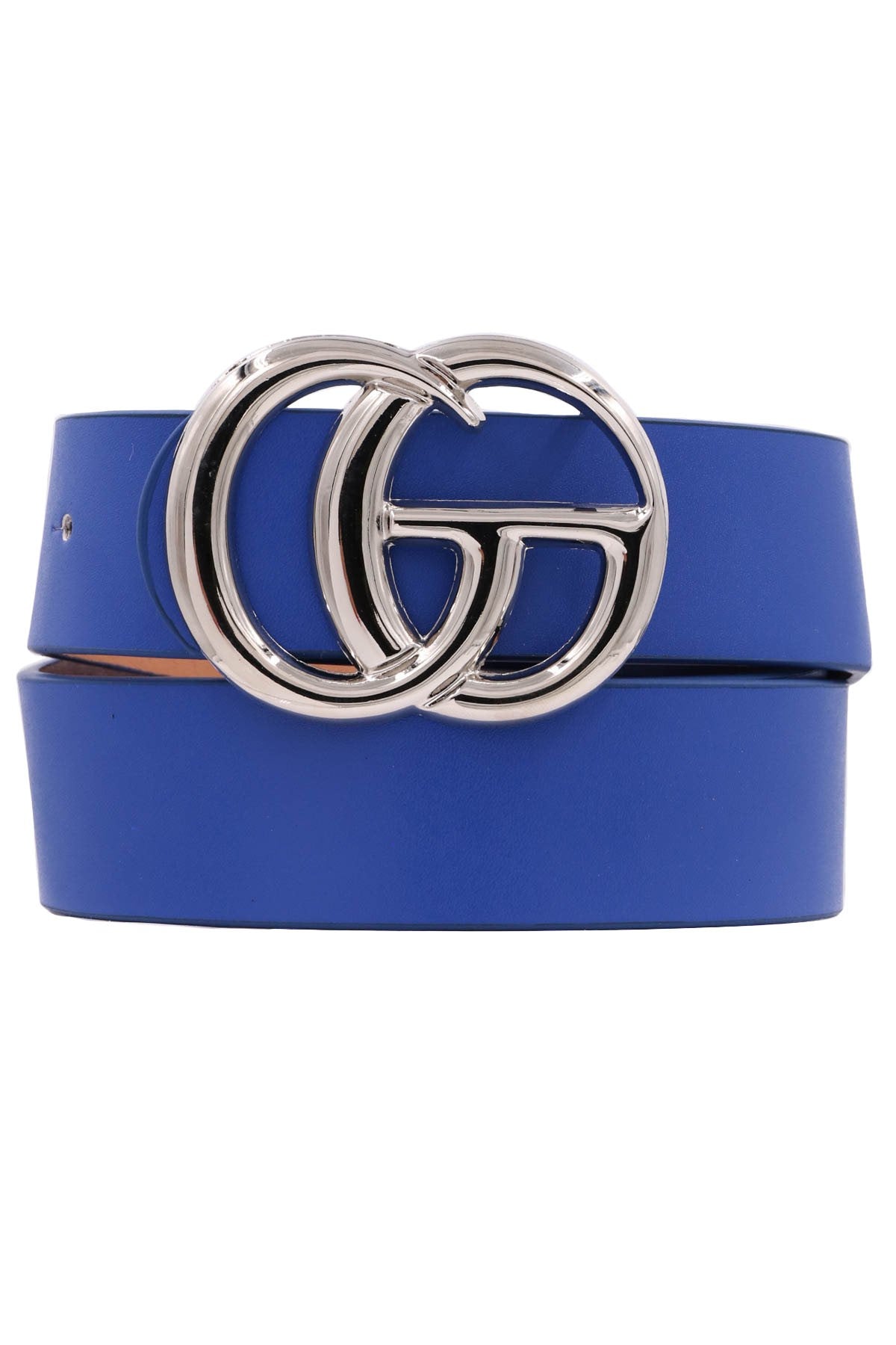 Shiny Metal Buckle Blue Belt