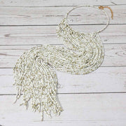 Oversized Seed Beaded Fringe Choker Necklace