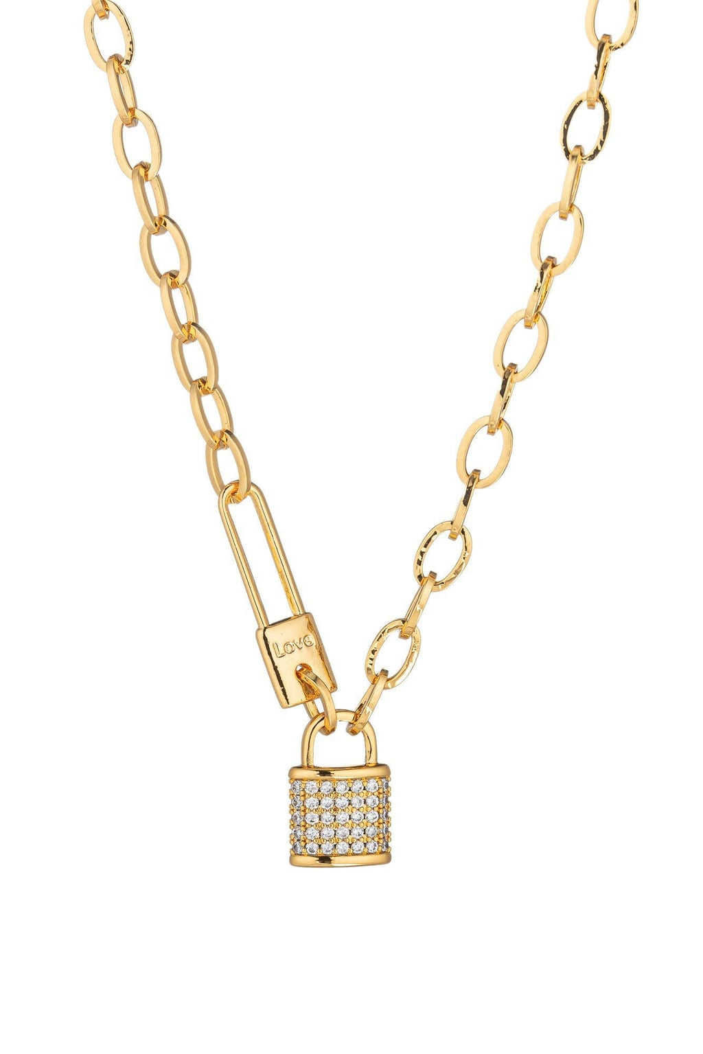 18K Gold Plated Lock Necklace