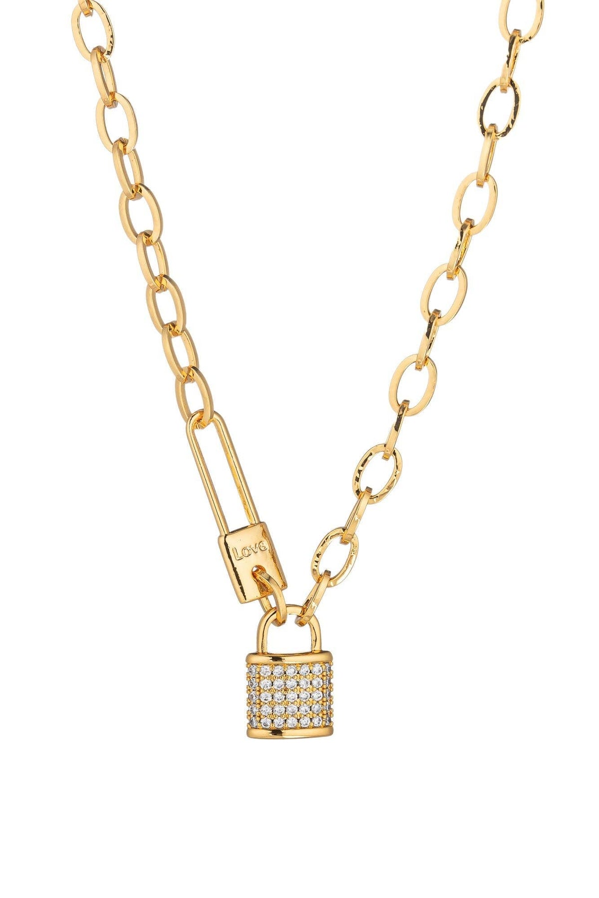 18K Gold Plated Lock Necklace