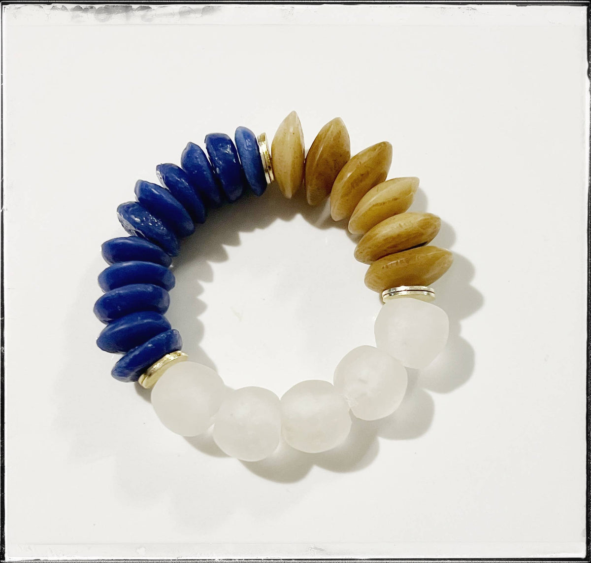 Bone & Wood Stretch Bracelet