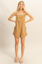 Alli Romper Overall in Camel