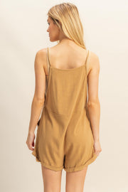 Alli Romper Overall in Camel