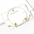 Faux Leather Braided Gold Dipped Tip Adjustable Bracelet