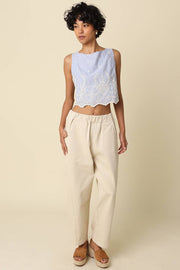 Marian Embroidered Tie Back Top