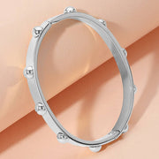 Stainless Steel Bubble Hinged Bangle Bracelet