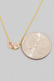 Gold Dipped Double CZ Stone Necklace
