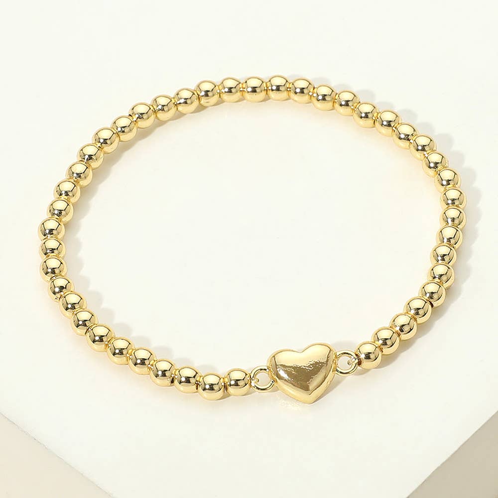 Stainless Steel Heart Charm Bracelet