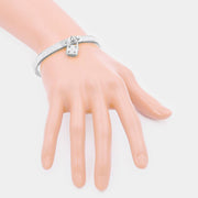 FOREVER LOVE Metal Lock Charm Stainless Steel Bracelet
