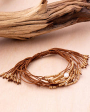 Glitz and Pearl Pull Bracelet in Blush