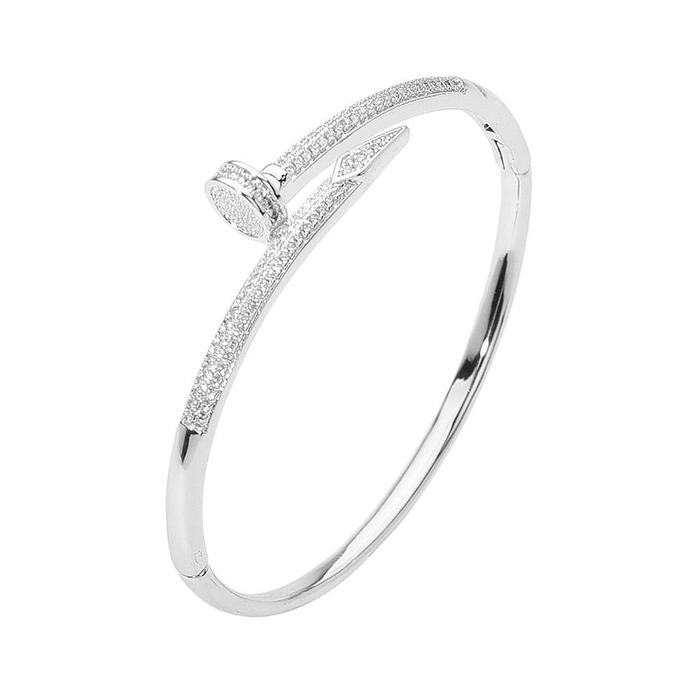 CZ Stone Paved Nailhead Bracelet