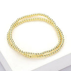 2PCS - Stainless Steel Ball Stretch Multi Layered Bracelets