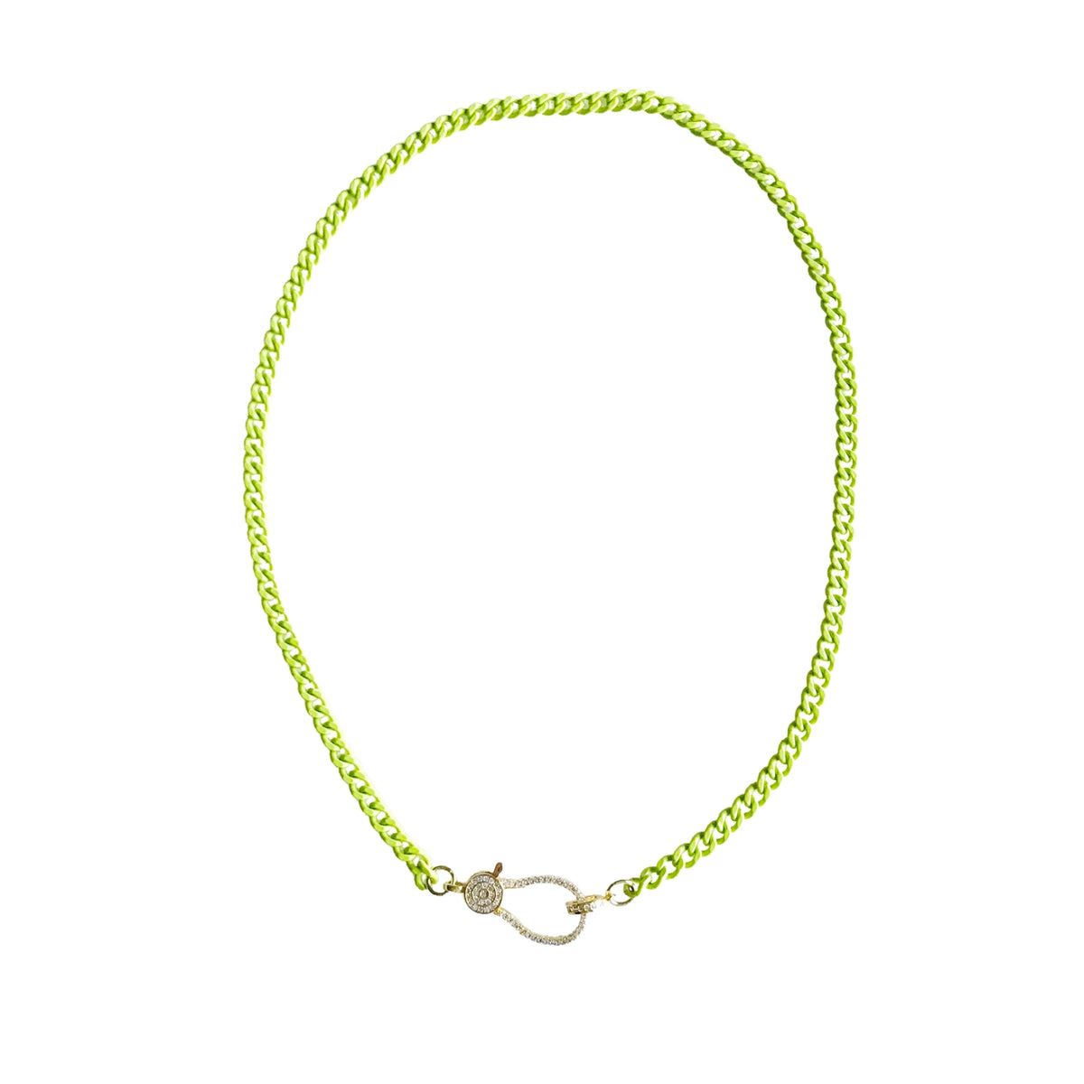 Candy Curb Necklace in Lime Green