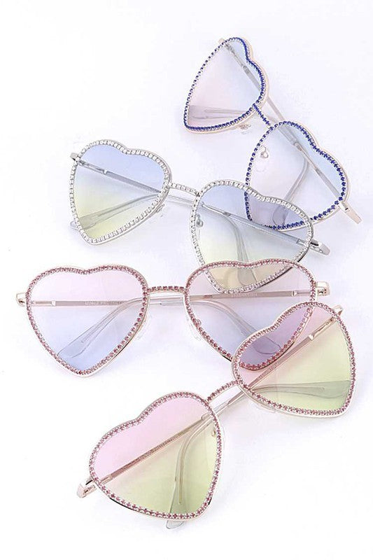 Rhinestone Heart Sunglasses