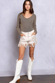 Austen Studded Long Sleeve in Grey