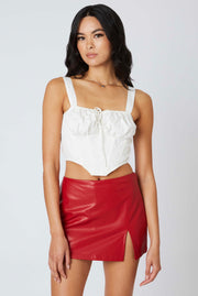 Kourtney Faux Leather Skort