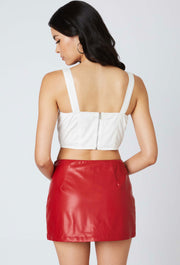Kourtney Faux Leather Skort