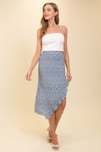Jace Boho Midi Skirt in Blue