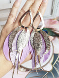 Allie Lavender Leather Earrings