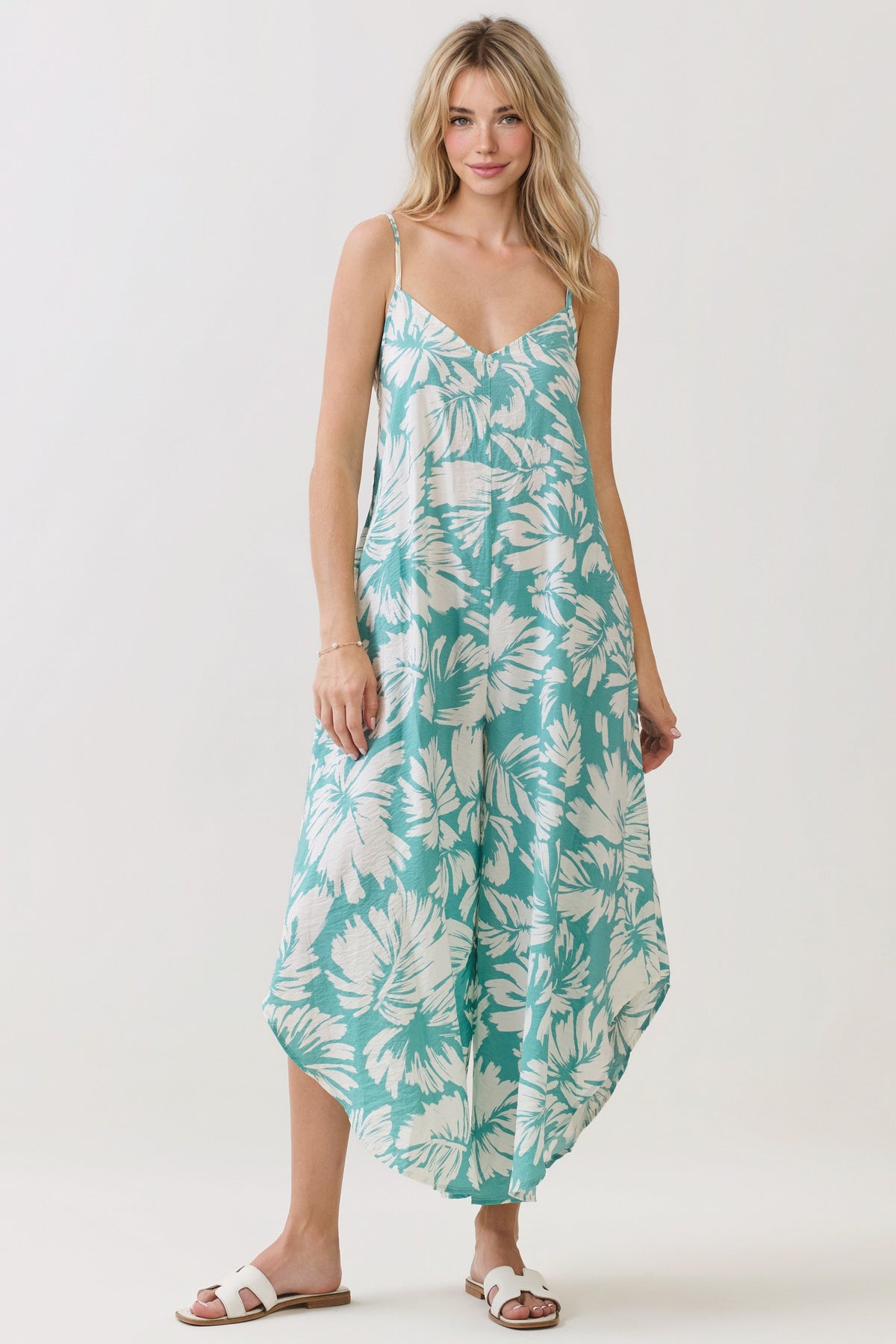 Chelsea Palm Jumpsuit Sage