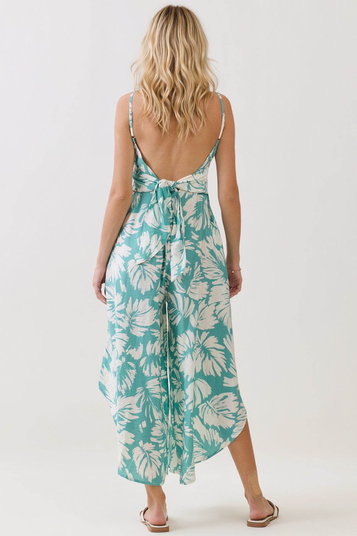 Chelsea Palm Jumpsuit Sage