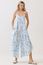 Chelsea Palm Jumpsuit-Blue