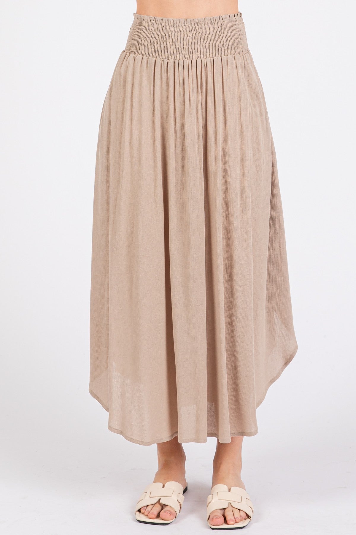 Janie Flowy Skirt in Khaki