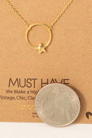Gold Hooped Star Necklace