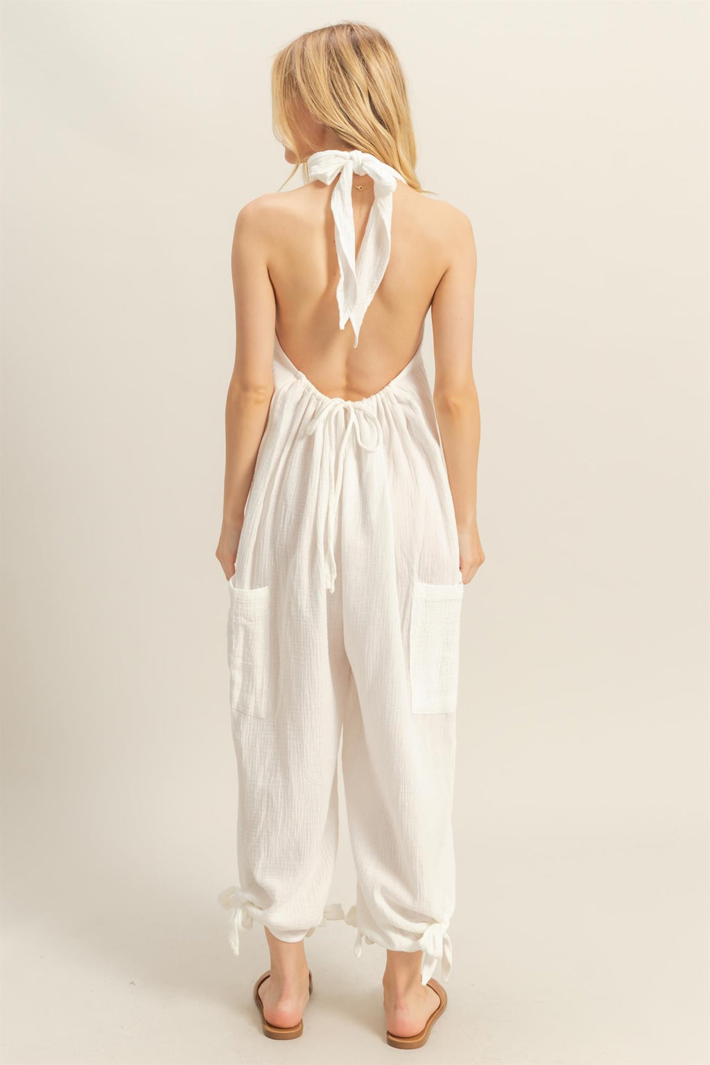Jolie Gauze Jumpsuit in Ivory