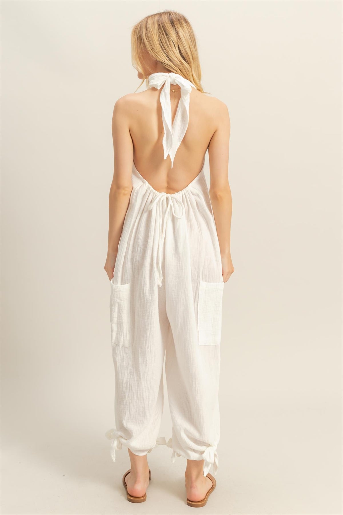 Jolie Gauze Jumpsuit in Ivory