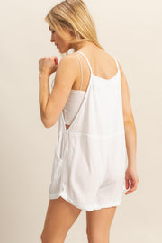 Allie Romper Overall in White