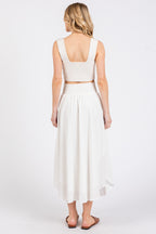Lydia Smocked Skirt in White